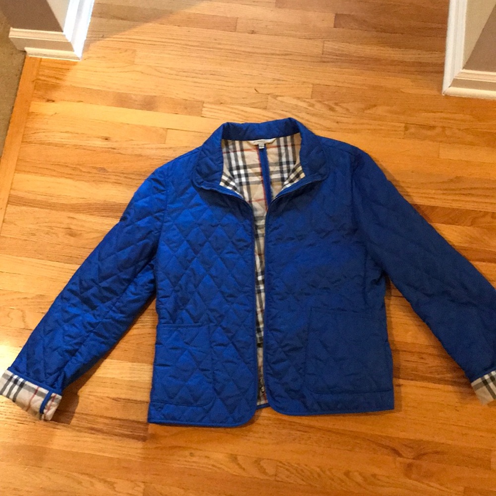Women's Burberry royal blue quilted jacket XL